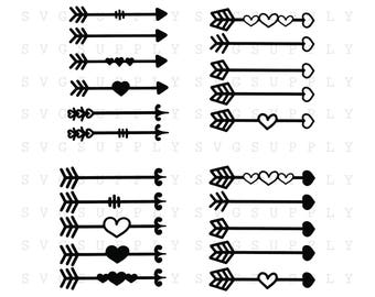 Arrow SVG Bundle, Arrow Set SVG, Heart Arrows svg,dxf eps, digital cut file vinyl decal for silhouette cameo cricut, iron on transfer design