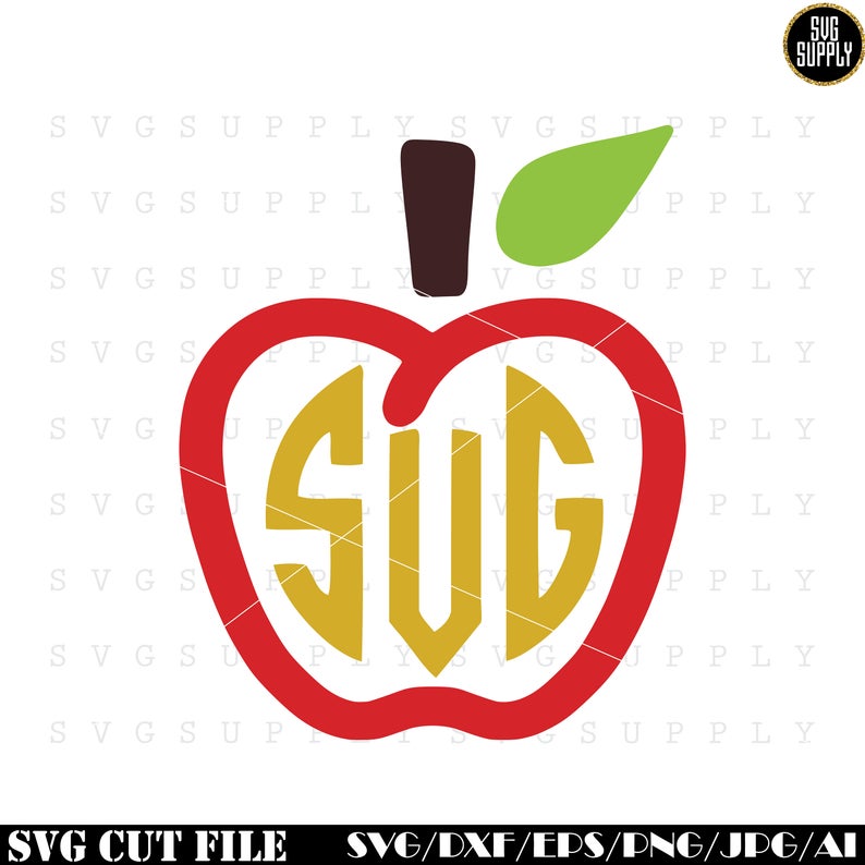 Download Apple Monogram SVG Apple Outline Monogram Apple svg cut ...