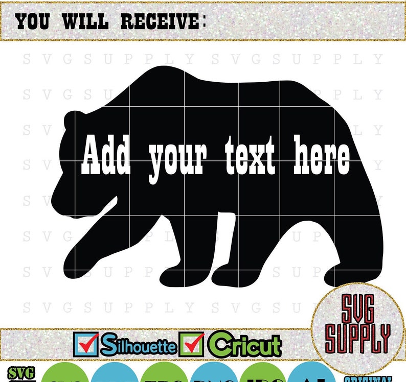 Download Bear SVG Bear Monogram SVG Cut file vinyl decal for | Etsy
