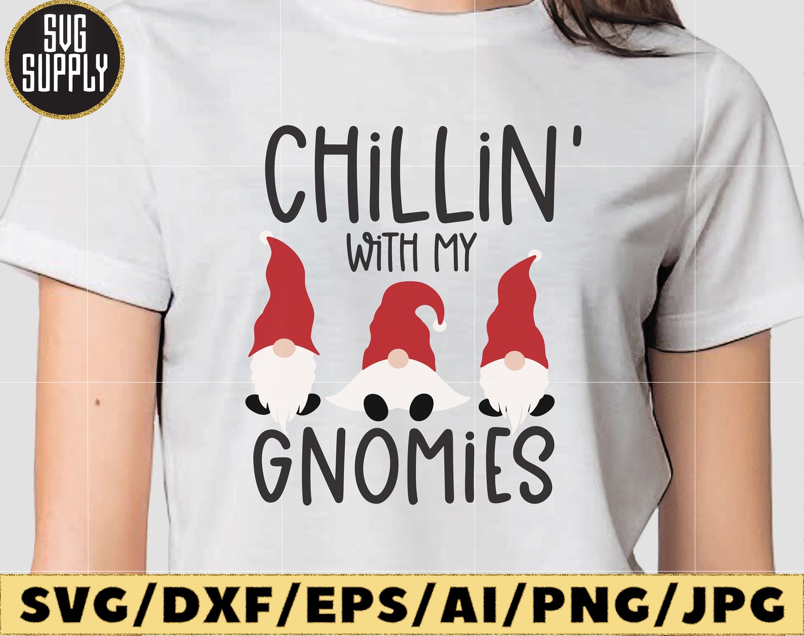 Chillin' With My Gnomies SVG, Merry Christmas SVG, Gnome SVG Cut File ...