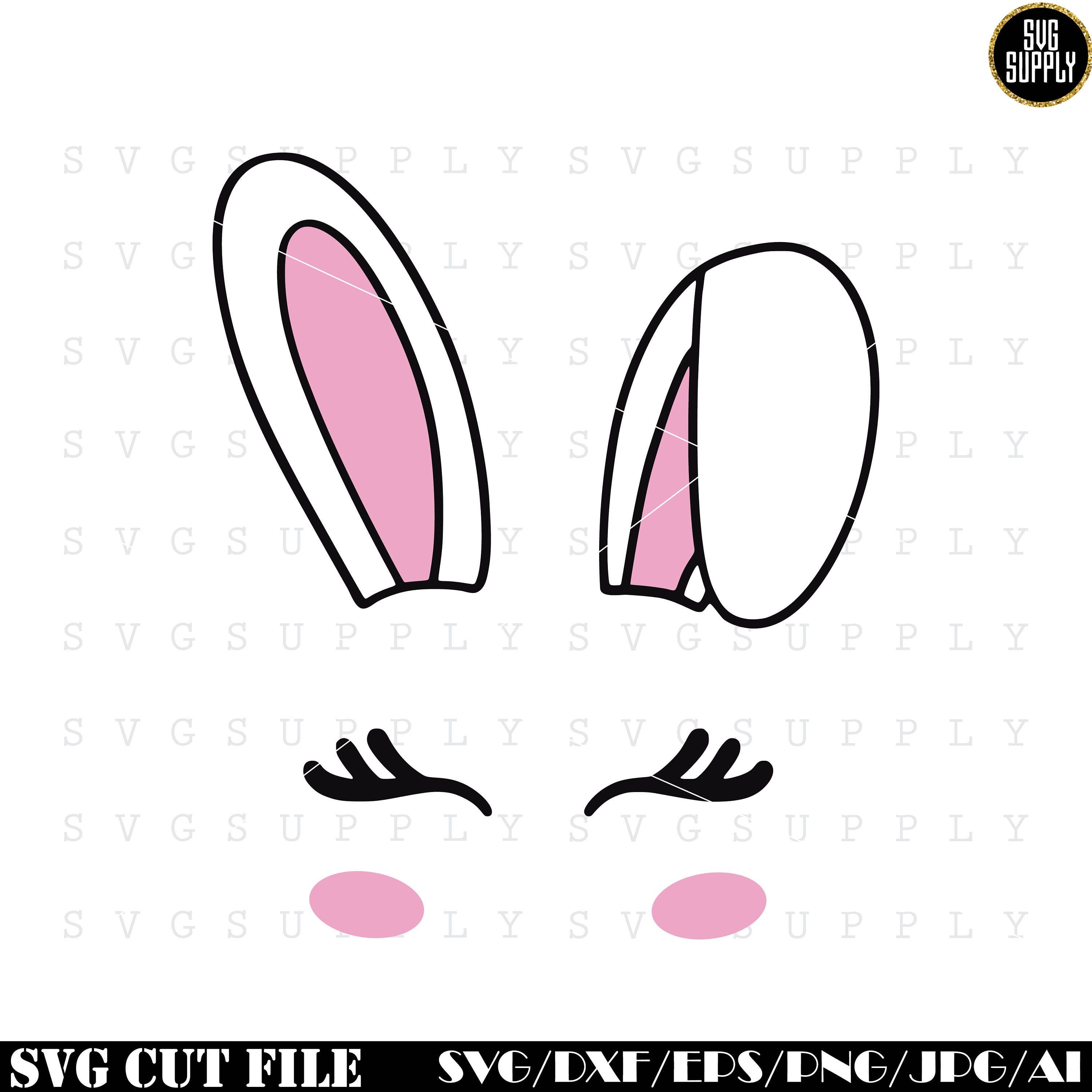 Cute Bunny Face svg Easter Bunny svg cut file vinyl decal for | Etsy
