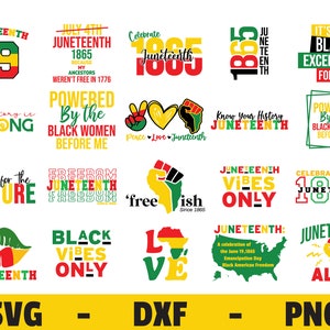 Juneteenth svg, Peace Love SVG, Freedom day svg, Independence Day 1865 svg voor silhouette cameo cricut opstrijkbare overdracht op shirts mokken
