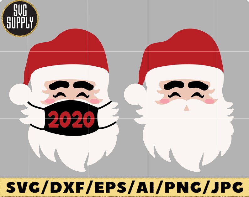 Download Santa Face with Face Mask SVG Christmas SVG Cut File vinyl ...
