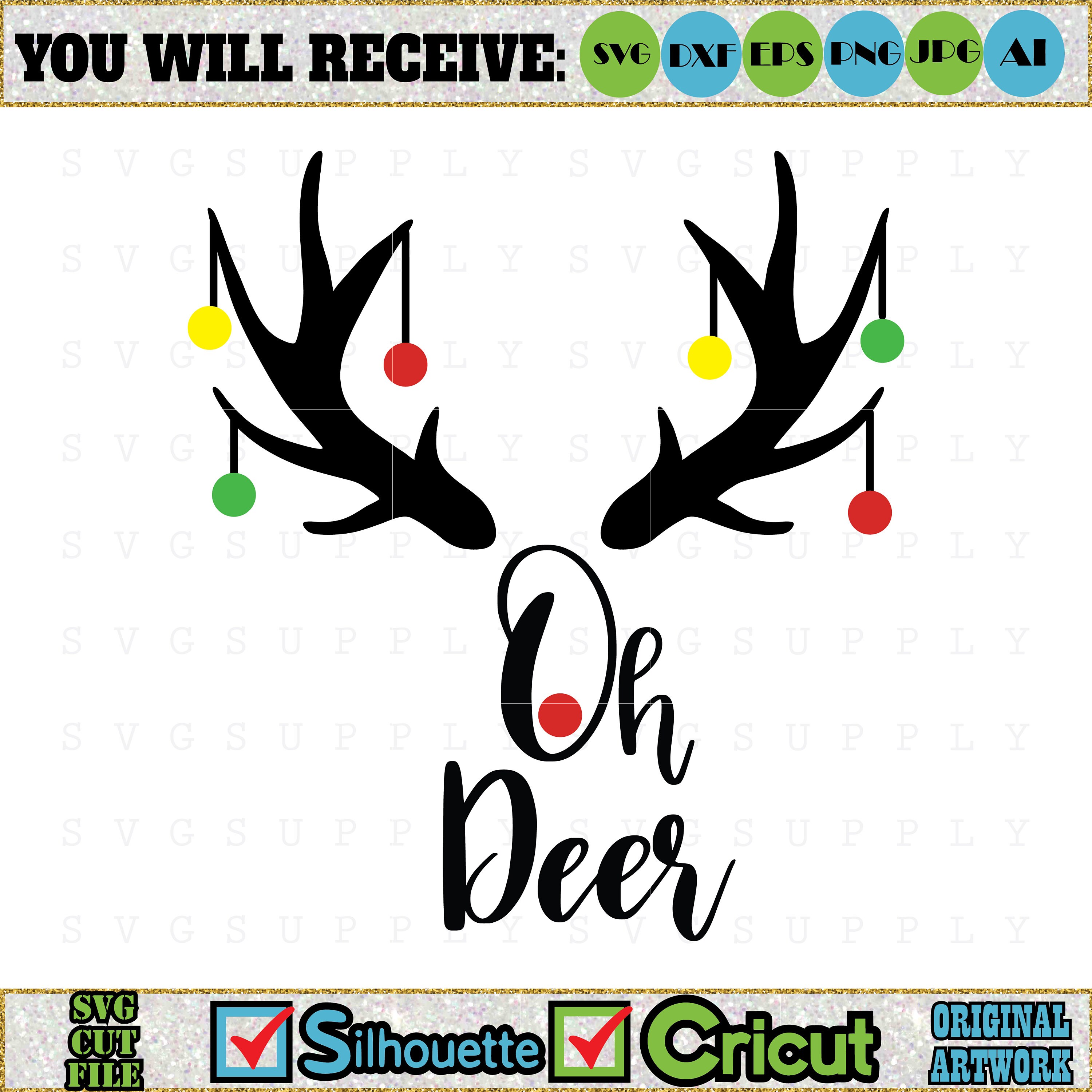 Download Free Oh Deer Svg Antler Svg Deer Svg Christmas Svg Reindeer Etsy SVG DXF Cut File