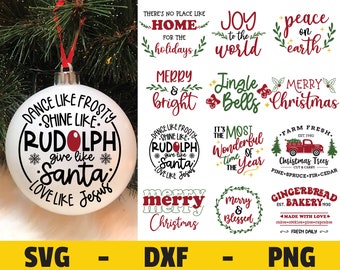Adornos navideños SVG, Citas navideñas SVG, Feliz Navidad SVG, Adorno navideño svg