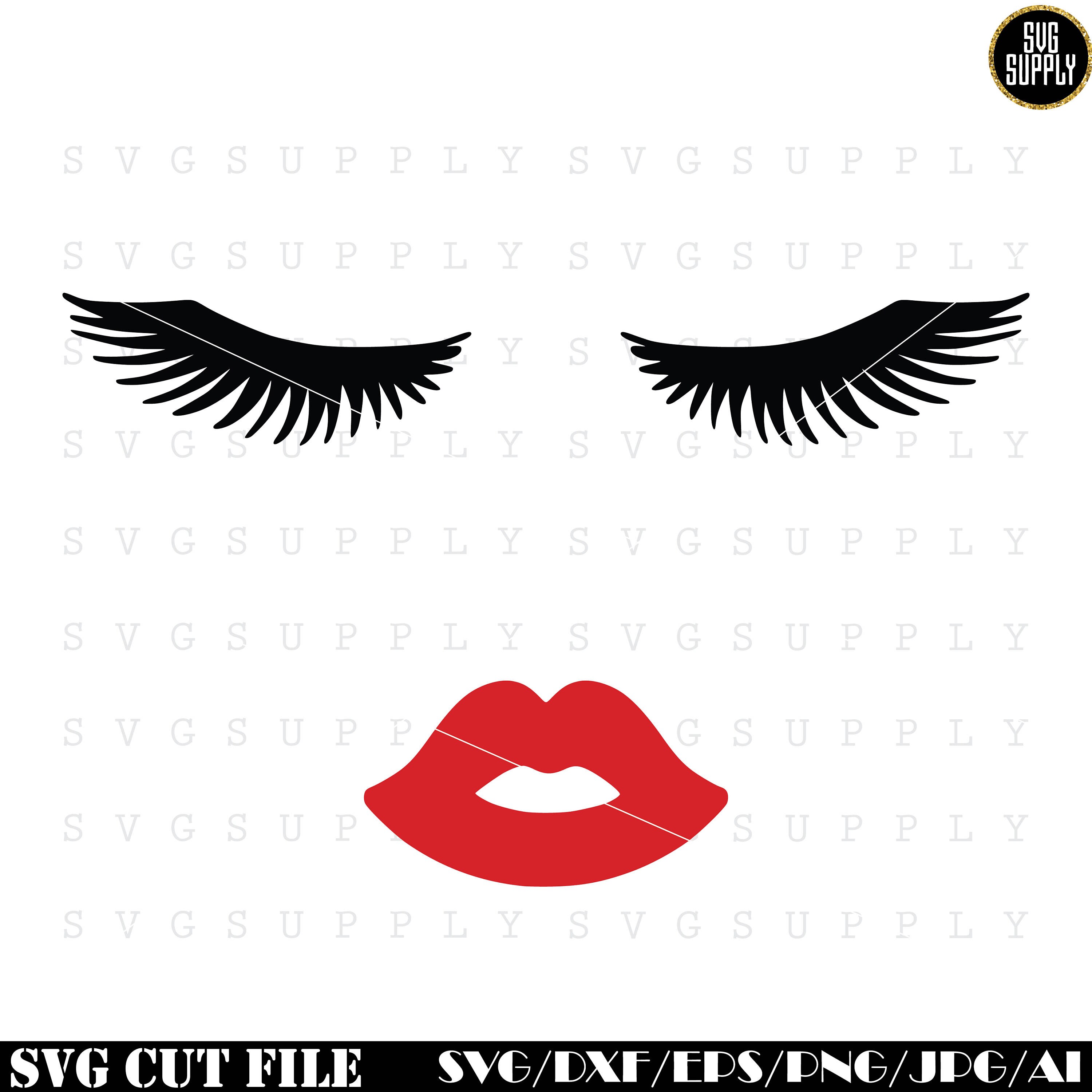 Download Eyelashes Svg Lips Svg Face Svg Cut File Vinyl Decal For Etsy