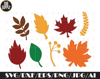 Autumn Leaves SVG Fall Leaves SVG Cut File debasel in vinile per silhouette cameo cricut a ferro su trasferimento su design del tessuto della camicia tazza per i bambini