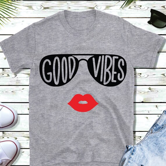 Fashion Face SVG, Good vibes SVG, Lips SVG cut file vinyl decal for silhouette cameo cricut iron on transfer on mug shirt fabric design