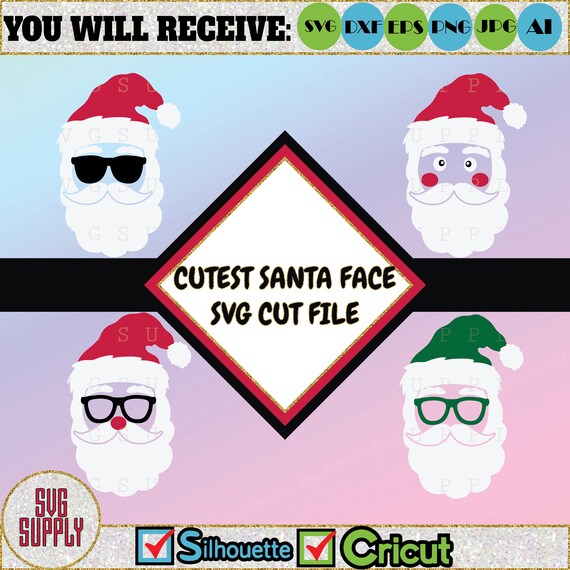 Download Santa Face Svg Cute Santa Claus Svg Christmas Svg Cut File Etsy PSD Mockup Templates