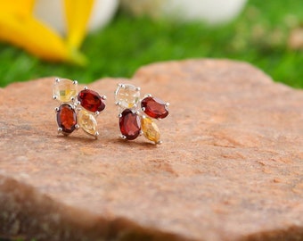 Multi-stone Multi-color Earrings, Pair Of Estate Earrings, Gemstone Earrings, Wedding Beautiful Gift For Her, Christmas Gifts