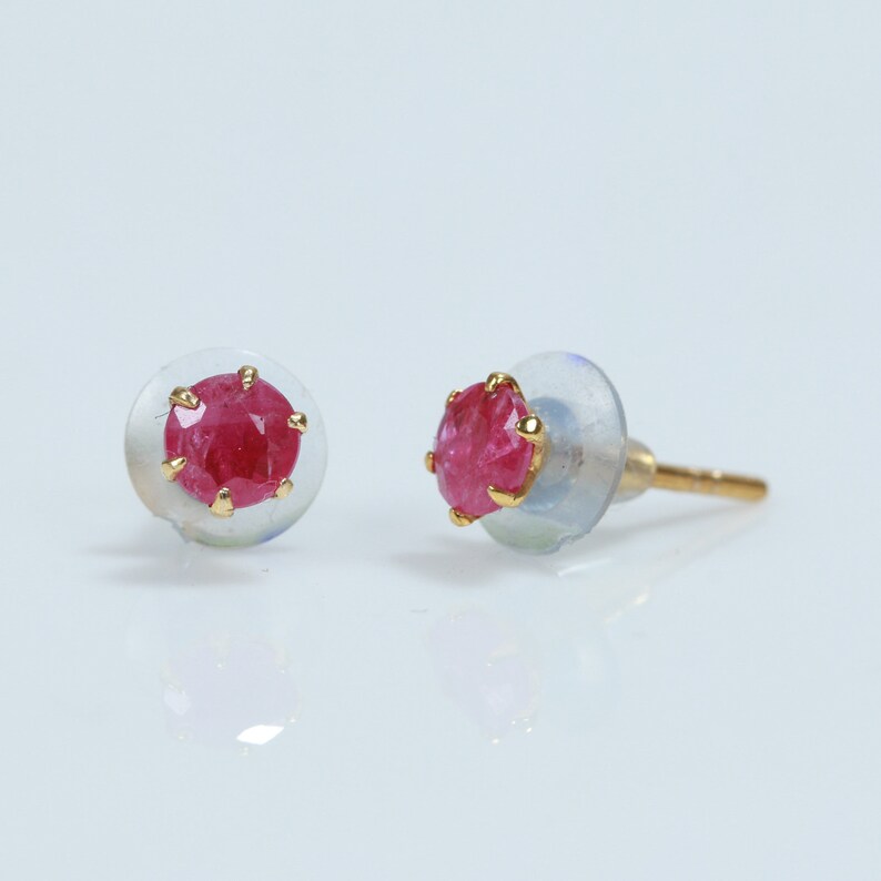 Bridal Jewelry Gift For Her Party Earrings Natural Burma Ruby Stud Earrings 14 k Gold Earrings Burma Ruby Earrings Unique Gifts
