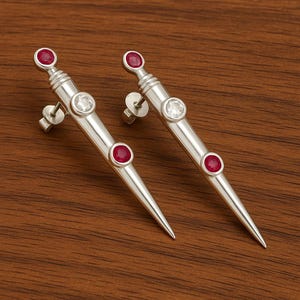 Natural Ruby Earrings 925 Sterling Silver Push Back Stud Earrings Jewelry, Gemstone Elegant Earrings, Wedding Earrings, Birthday Gifts