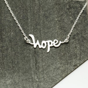 Hope 925 Silver Necklace, Unique Gift, Delicate Necklace, 925 Silver Pendent, Gift For Her, Charm Necklace, 925 Sterling Silver Necklace