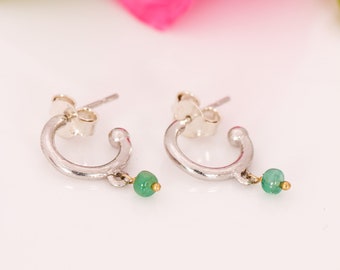 Emerald Dangle Earrings, Birthstone Jewelry, Handmade Jewelry, Statement Earrings, Indian Jewelry, Fine Jewelry, Wedding Gifts,Gifts For Her