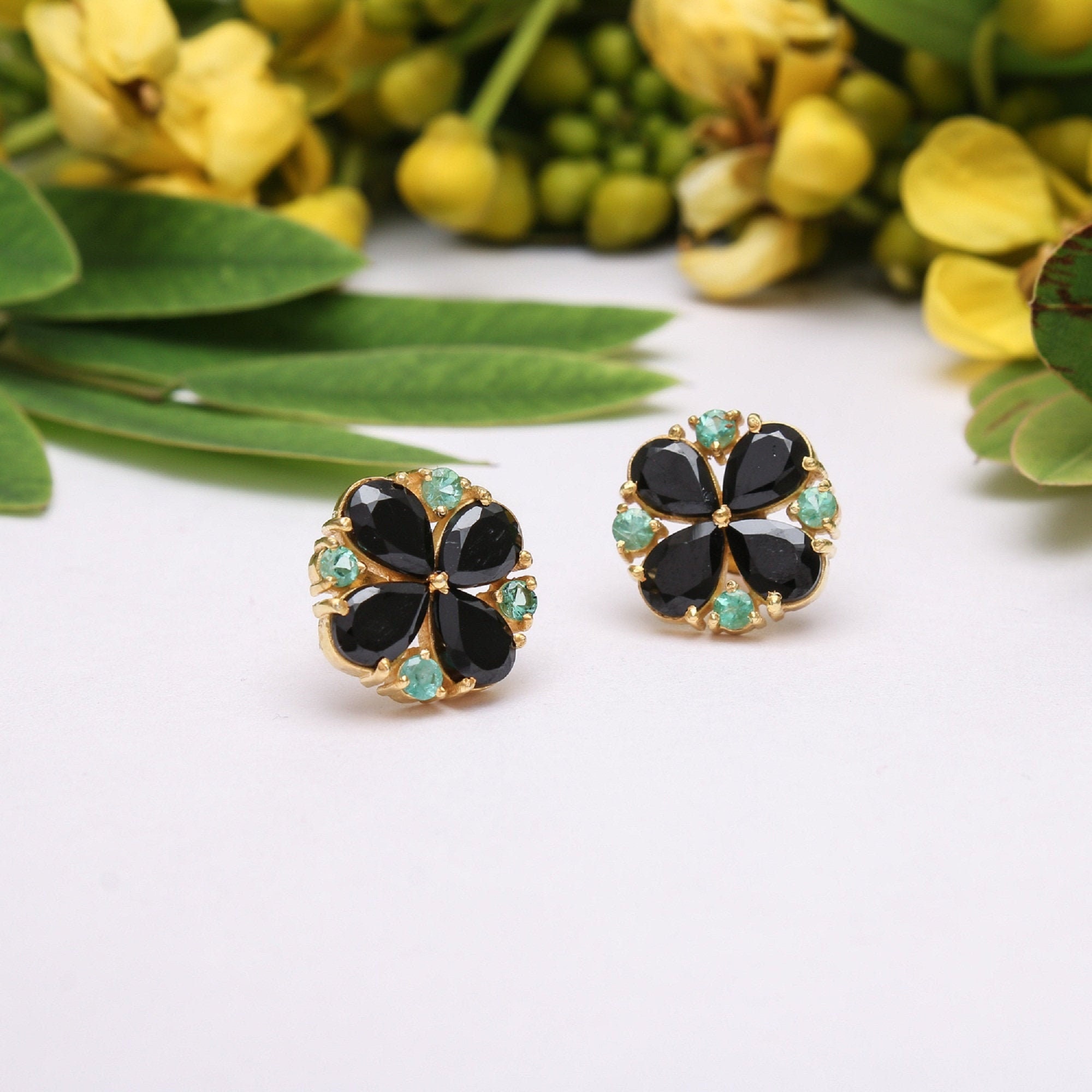 Buy Crunchy Fashion Jewellery Stylish Gold Plated GreenBlack Crystals  Fancy Party Wear Earrings for Women  Girls online  Looksgudin