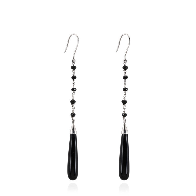 Gemstone Earrings Dangle Earrings Sterling Silver Earrings Onyx Earrings Fish Hook Earrings Valentine Sale Black Onyx Earrings
