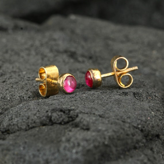 Halloween Sale Ruby Earrings Stud Earrings Red Gem Stud