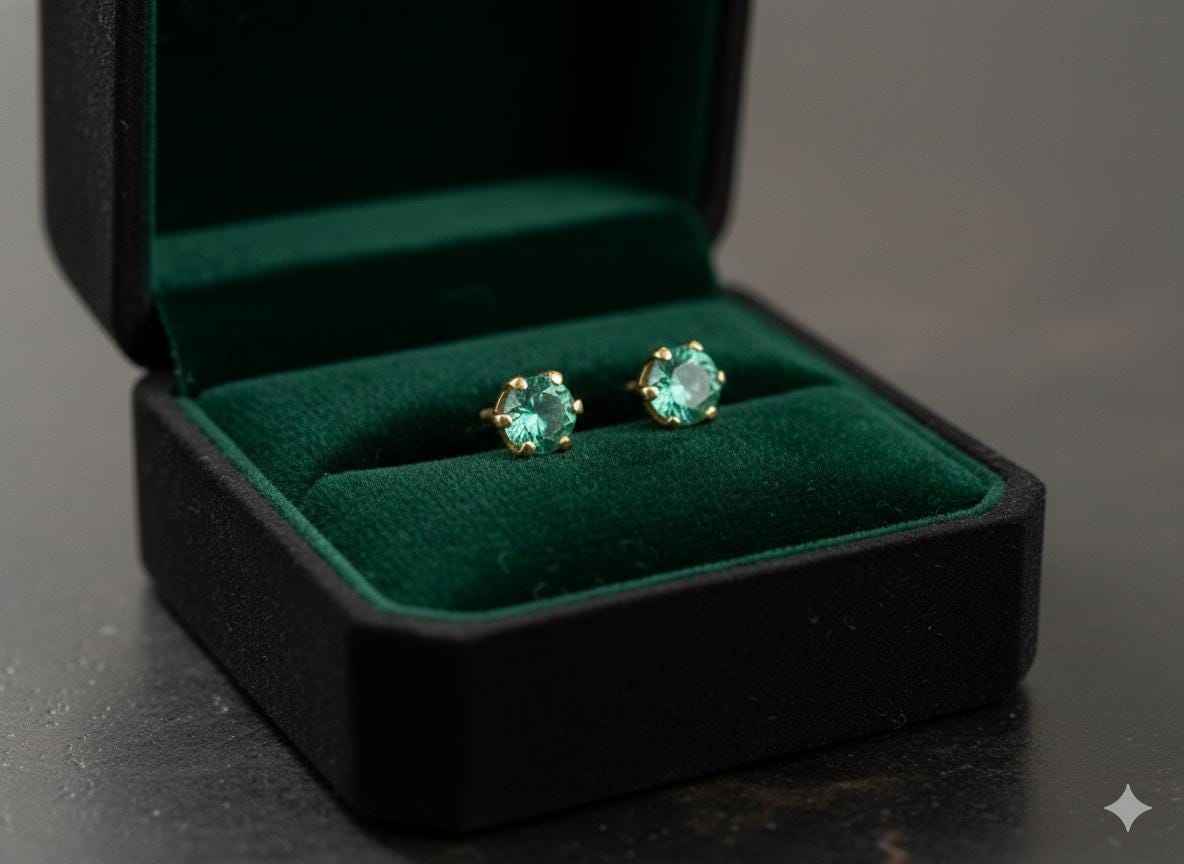 Orecchno a perno n oro masscco 14 carat con ctrno a forma d ape