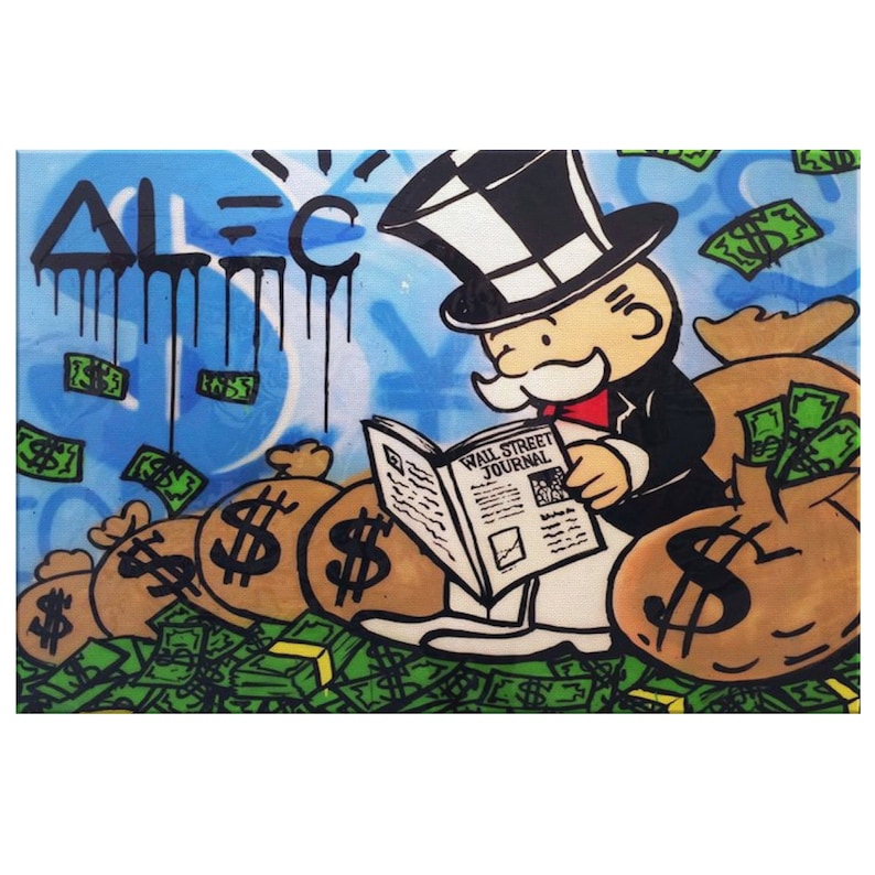 Monopoly Canvas Alec Monopoly Graffiti Monopoly Art Wall Decor Etsy