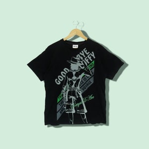 Vintage 2000's ONE PIECE Goodbye Luffy Ace Tee Shirt One Piece Tee Anime Manga T-shirt Mugiwara Tee One Piece Netflix Czarny Rozmiar Średni