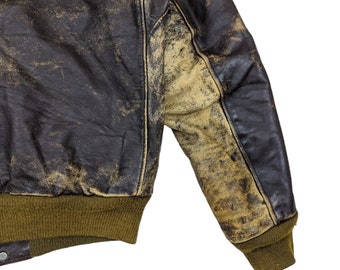 Vintage 30's DISTRESSED Leather Jacket Vintage Talon Zipper