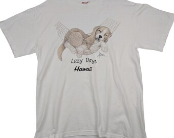 トップス vintage Hanes dog sweat 90'S Hanes Dog Pattern Animal Sweatshirt Trainer Men's L