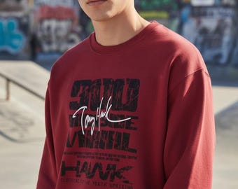 Vintage des années 2000 TONY HAWK skateboard sweat Tony Hawk pull pull rouge taille extra large