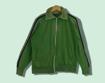 Vintage 90's JC PENNEY Sidetape Jacket JC Penney Tracktop Training Tracksuit Green Size Small