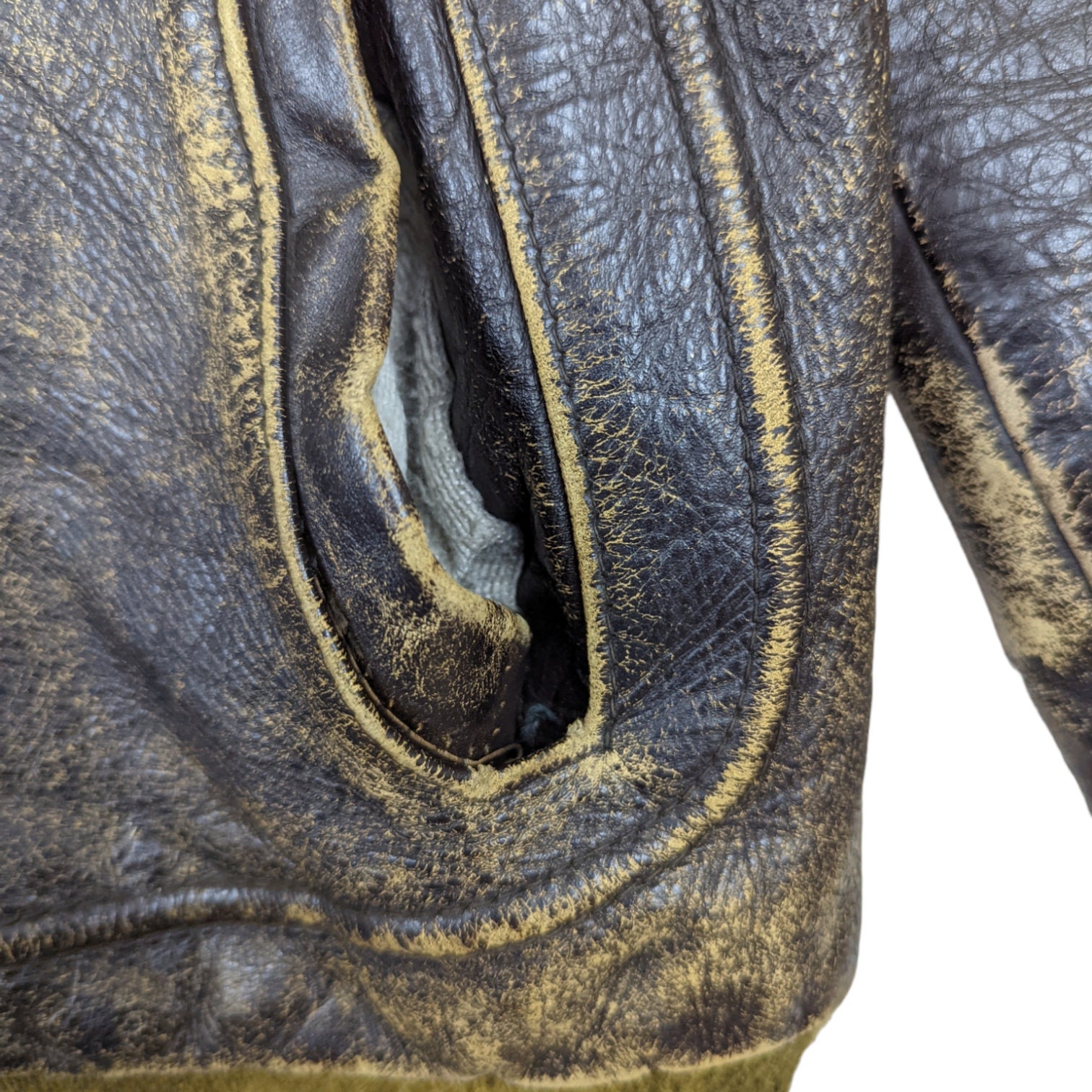 Vintage 30's DISTRESSED Leather Jacket Talon Zipper Vintage Vintage 30's DISTRESSED Leather Jacket Talon Zipper Vintage