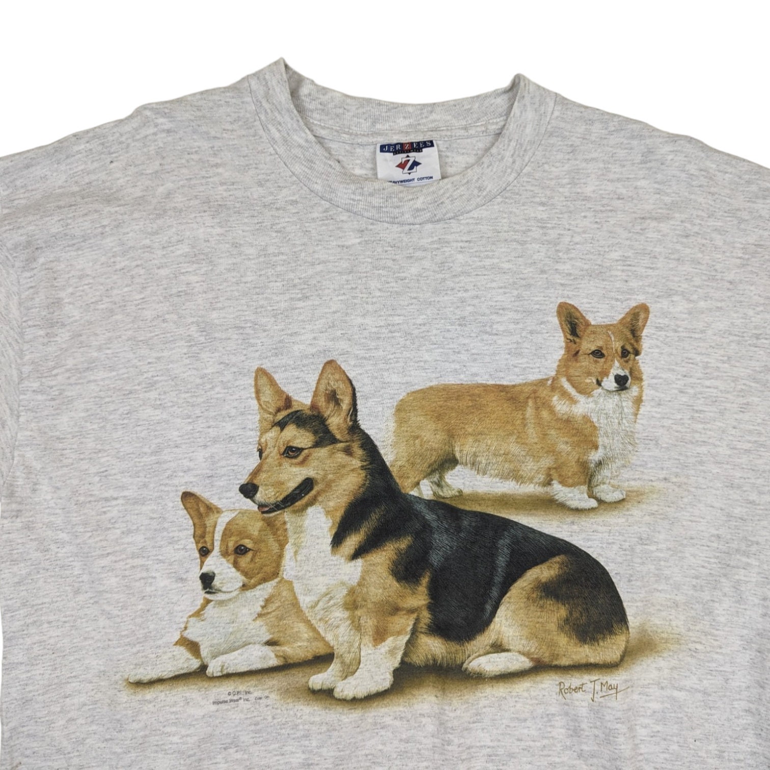 新しい季節 90's Vintage JERZEES Vintage T-shirt Graphic Animal Dog Cute トップス