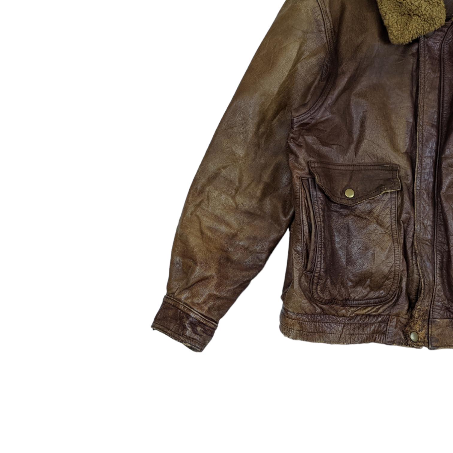 Vintage LUAU Atsukawa Shioji Winter Leather Jacket Japan Vintage