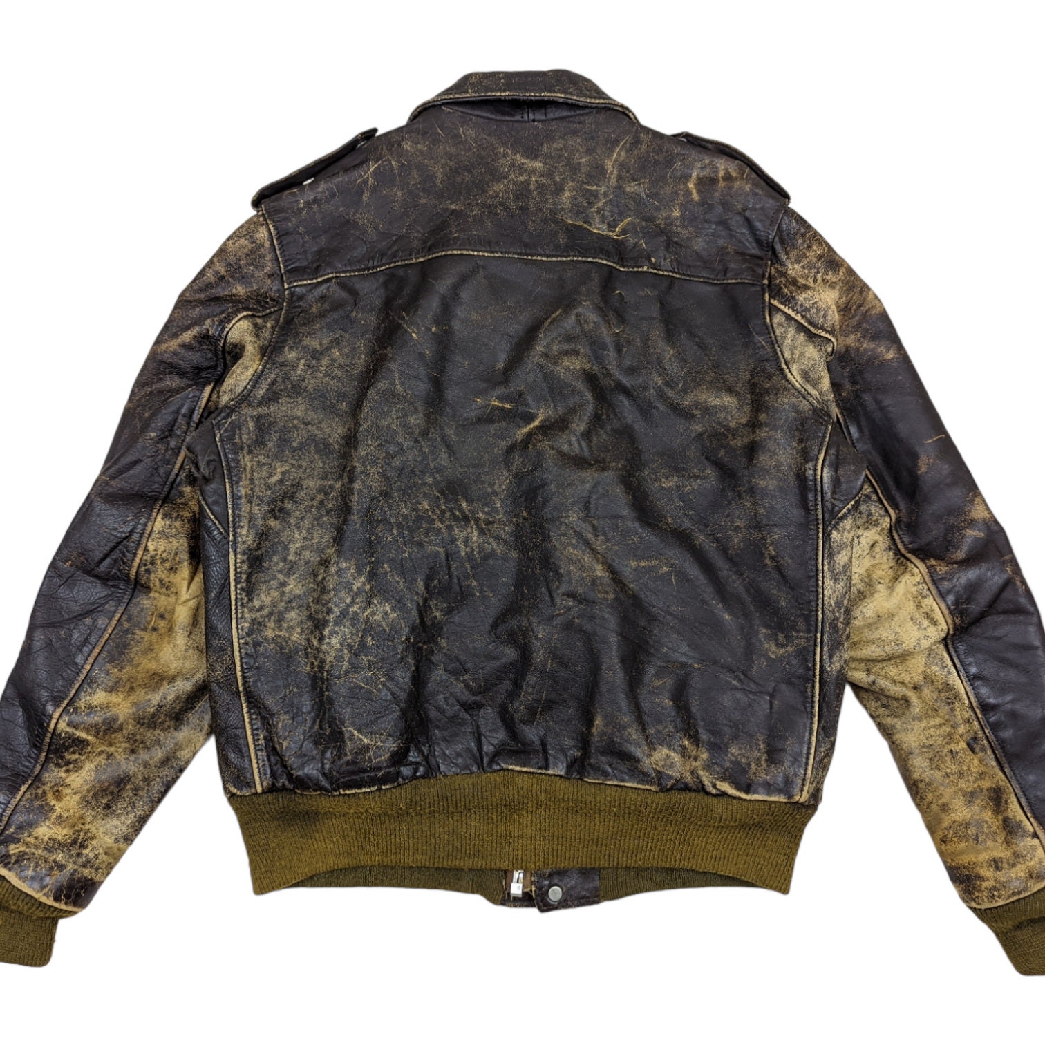 Vintage 30's DISTRESSED Leather Jacket Talon Zipper Vintage Vintage 30's DISTRESSED Leather Jacket Talon Zipper Vintage