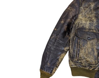 Buy Vintage 30's DISTRESSED Leather Jacket Vintage Talon Zipper