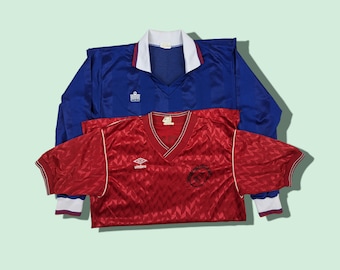 ウェア 1990s UMBRO Football Polo Shirt Vintage 1990s Umbro Soccer Polo Shirt / Embroidered