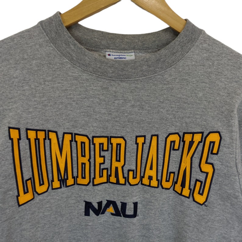 Vintage 2000's CHAMPION Northern Arizona Lumberjacks Jumper Nau NFL Sweatshirt American Football Pullover Lumberjacks Crewneck Grey Size XS image 4