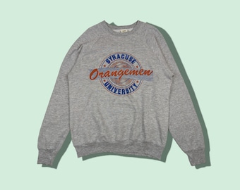 Vintage 90's SYRACUSE UNIVERSITY Orangemen Basketball Jumper Syracuse University Sweatshirt Fotl Pullover Syracuse Sweater Grey Size Medium