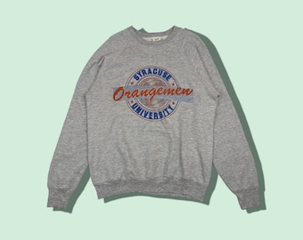 Vintage 90er Jahre SYRACUSE UNIVERSITY Orangemen Basketball Pullover Syracuse University Sweatshirt Fotl Pullover Syracuse Pullover Grau Größe Medium