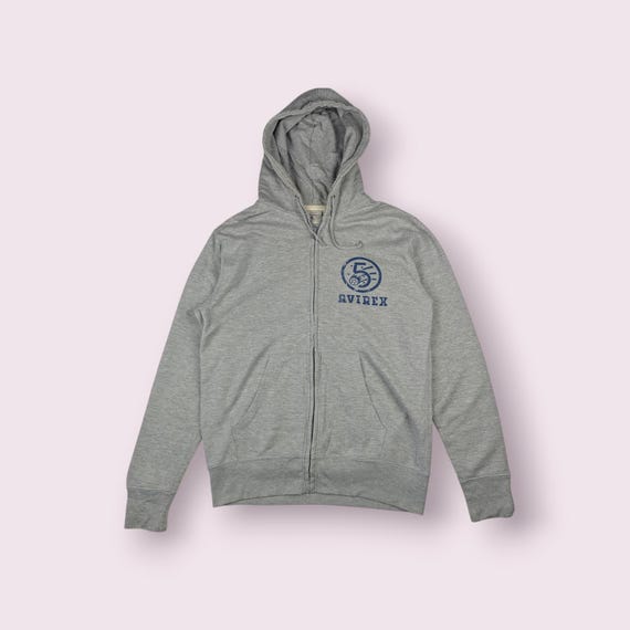 Avirex, Vintage 2000's AVIREX US Army Air Forces Big Logo Zipper Hoodie Avirex Hoodie Military Air Forces Grey Size Medium