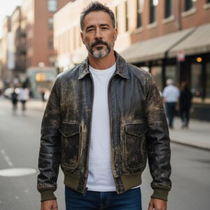 Vintage 30's DISTRESSED Leather Jacket Vintage Talon Zipper