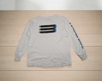 T-shirt rayé à manches longues ADIDAS 3 vintage des années 2000 Tee shirt Adidas made in Usa vintage Tee Adidas vintage trois rayures blanc taille grande