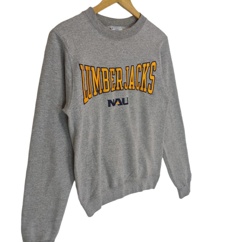 Vintage 2000's CHAMPION Northern Arizona Lumberjacks Jumper Nau NFL Sweatshirt American Football Pullover Lumberjacks Crewneck Grey Size XS image 3