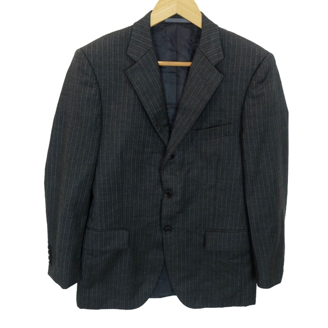 Vintage 2000's CHRISTIAN AUJARD Blazer Formal Coat Famous Designer Wool Coat Dark Grey Size Small, Foto 2 von 5
