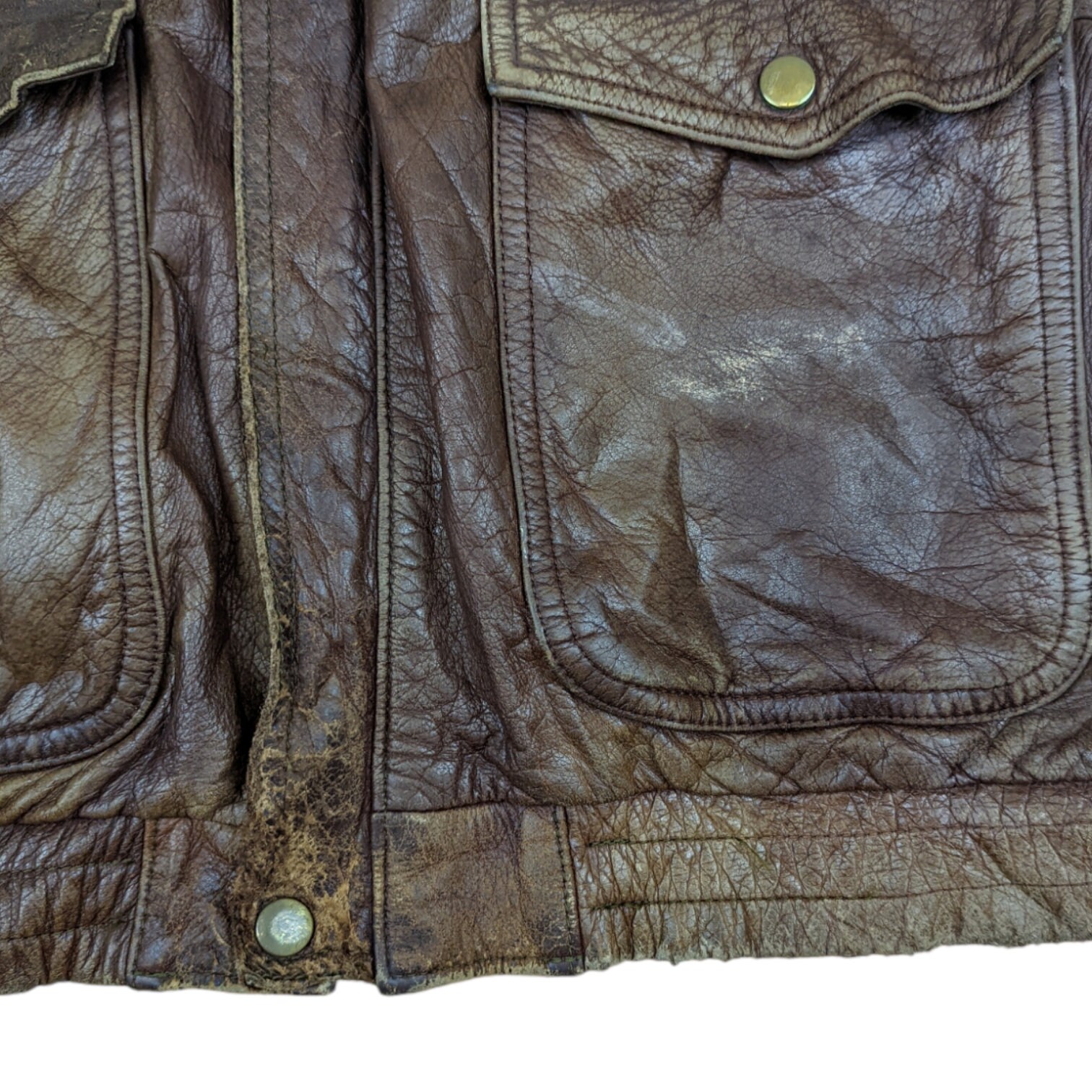 Vintage Japan LUAU Atsukawa Shioji Winter Leather Jacket