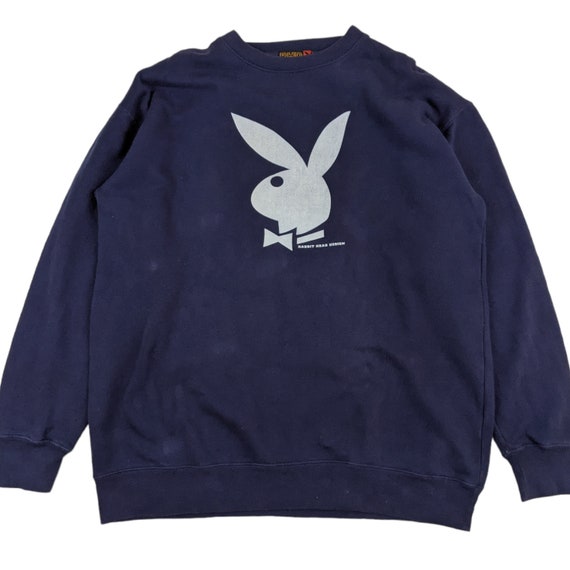 Vintage PLAYBOY Rabbit Head Big Logo Jumper Playboy Sweatshirt Playboy Pullover Playboy Crewneck Playboy Sweater Navy Women Size Large Etsy