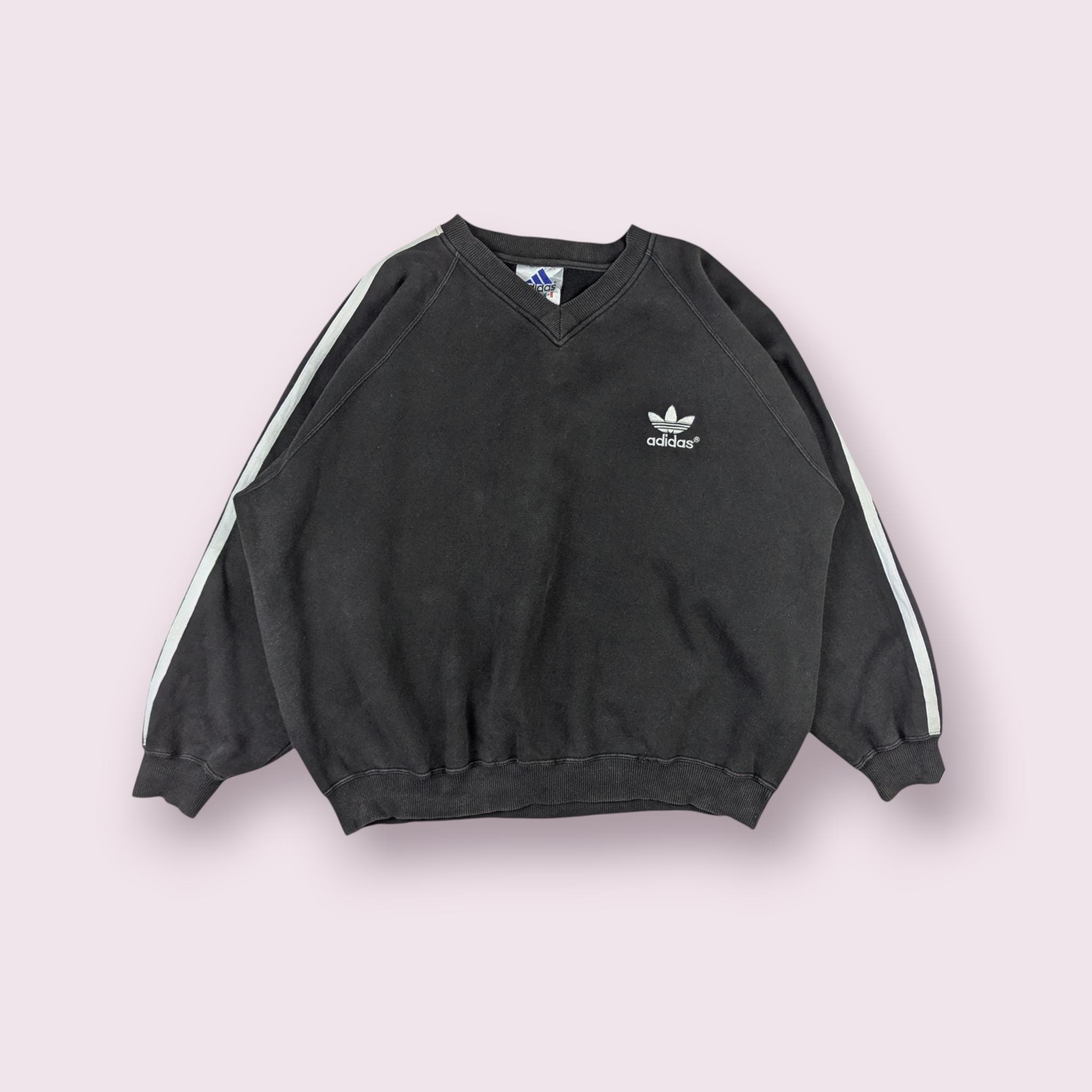 ウェア 90s adidas black pullover Vintage 90's ADIDAS Trefoil Oversize Sweatshirt Adidas Pullover