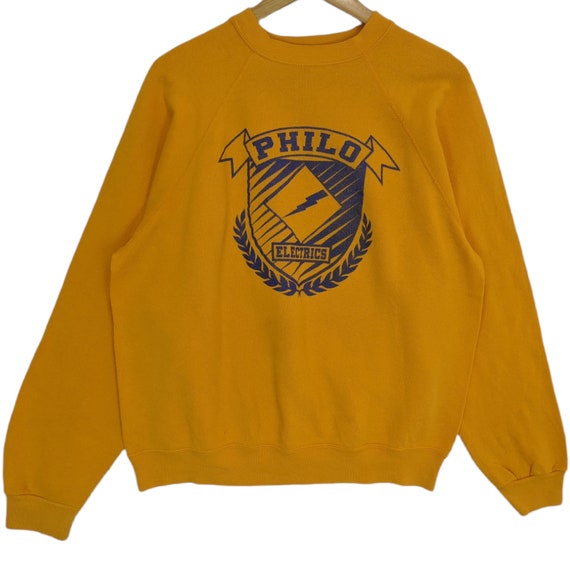 Vintage 90 s TULTEX Sweatshirt Philo Electrics High School Jumper American College Pullover High School Sweater Green Yellow Size Large Etsy Ireland