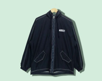 Vintage 90's ELLESSE Windbreaker Jacket Ellesse Sportswear Training Jacket Blue Navy Size Large