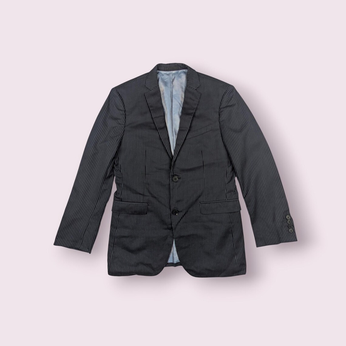 Vintage 2000's BURBERRY Blazer Smart Formal Coat Tasmanian Wool Smart Casual Blue Size 38R Small, Foto 1 von 5