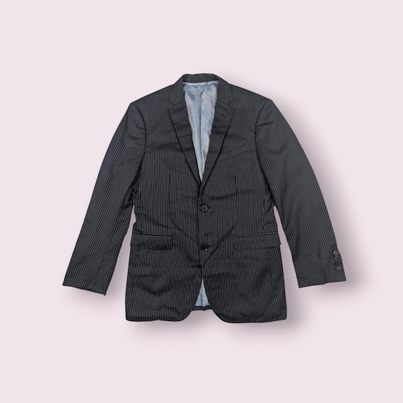 Vintage 2000's BURBERRY Blazer Smart Formal Coat Tasmanian Wool Smart Casual Blue Size 38R Small
