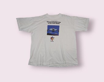 Vintage 90's CLEARSTEP Olicom Ethernet T-Shirt Single Stitches Tee Nintendo PlayStation Game Wii Game White Size Xl